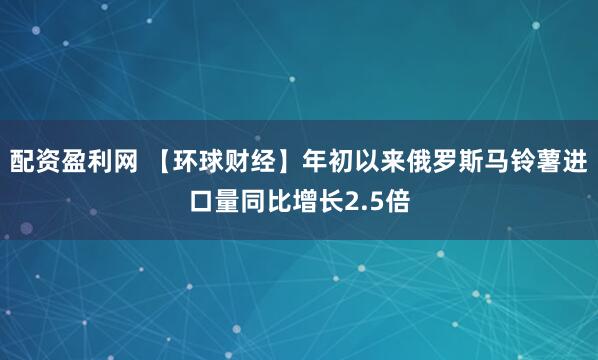 配资盈利网 【环球财经】年初以来俄罗斯马铃薯进口量同比增长2.5倍