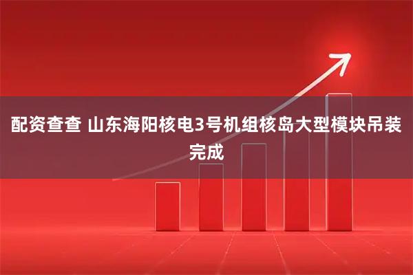 配资查查 山东海阳核电3号机组核岛大型模块吊装完成