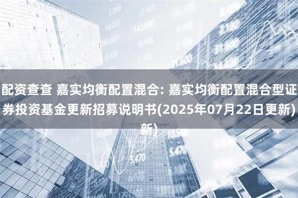 配资查查 嘉实均衡配置混合: 嘉实均衡配置混合型证券投资基金更新招募说明书(2025年07月22日更新)